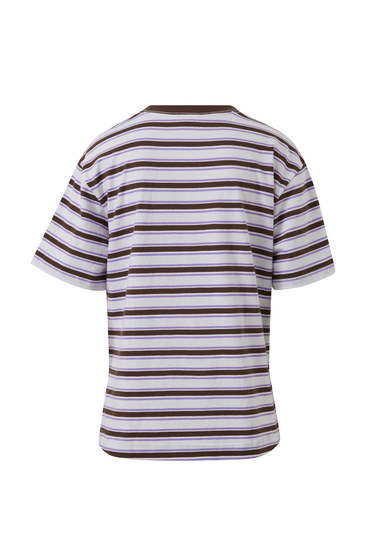 CERES LIFE STEVIE SLOUCHY TEE - BRUNETTE/ORCHID STRIPE