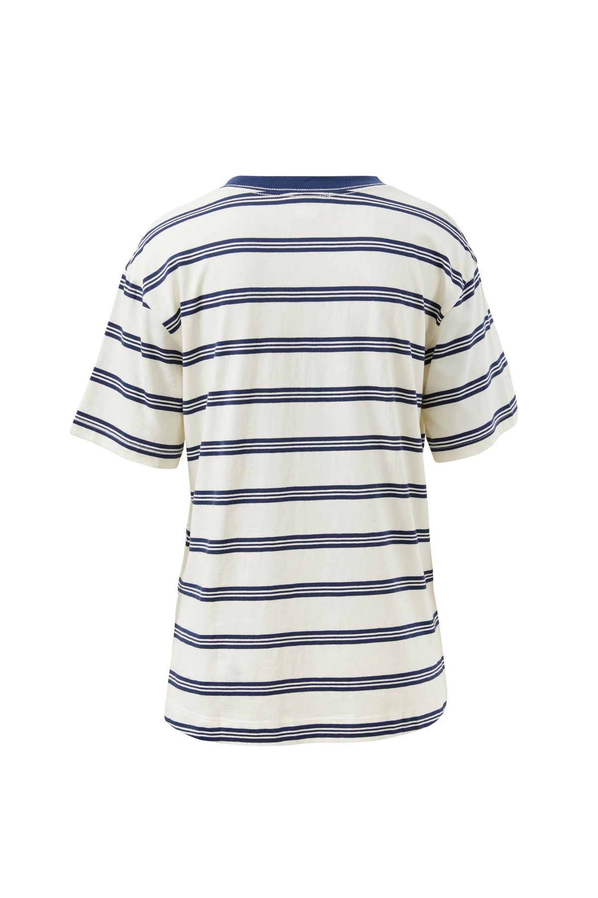 CERES LIFE STEVIE SLOUCHY TEE - MILK/HERITAGE NAVY STRIPE