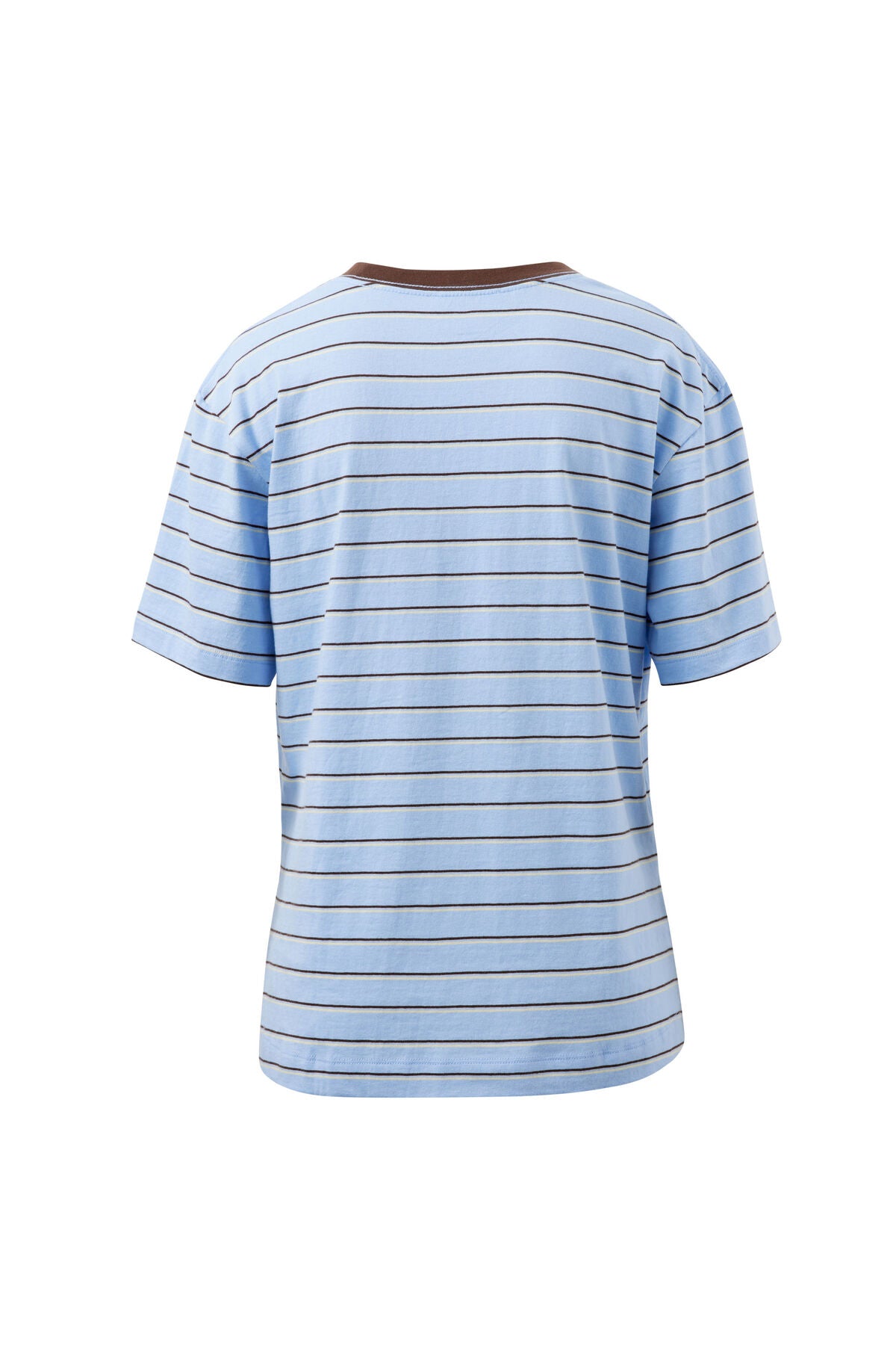CERES LIFE STEVIE SLOUCHY TEE - CHINA BLUE/CHOC BUTTER STRIPE