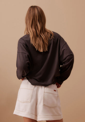 CERES LIFE DARCY RELAXED EVERYDAY SHORT - ECRU