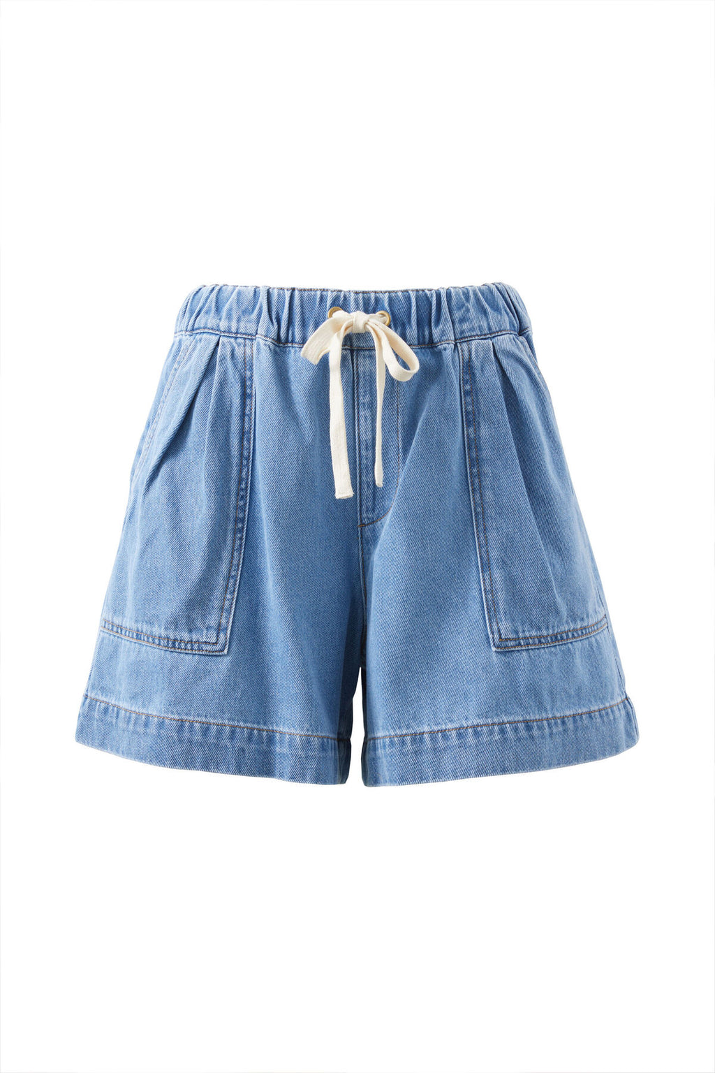 CERES LIFE DARCY RELAXED EVERYDAY SHORT - MID WASH BLUE