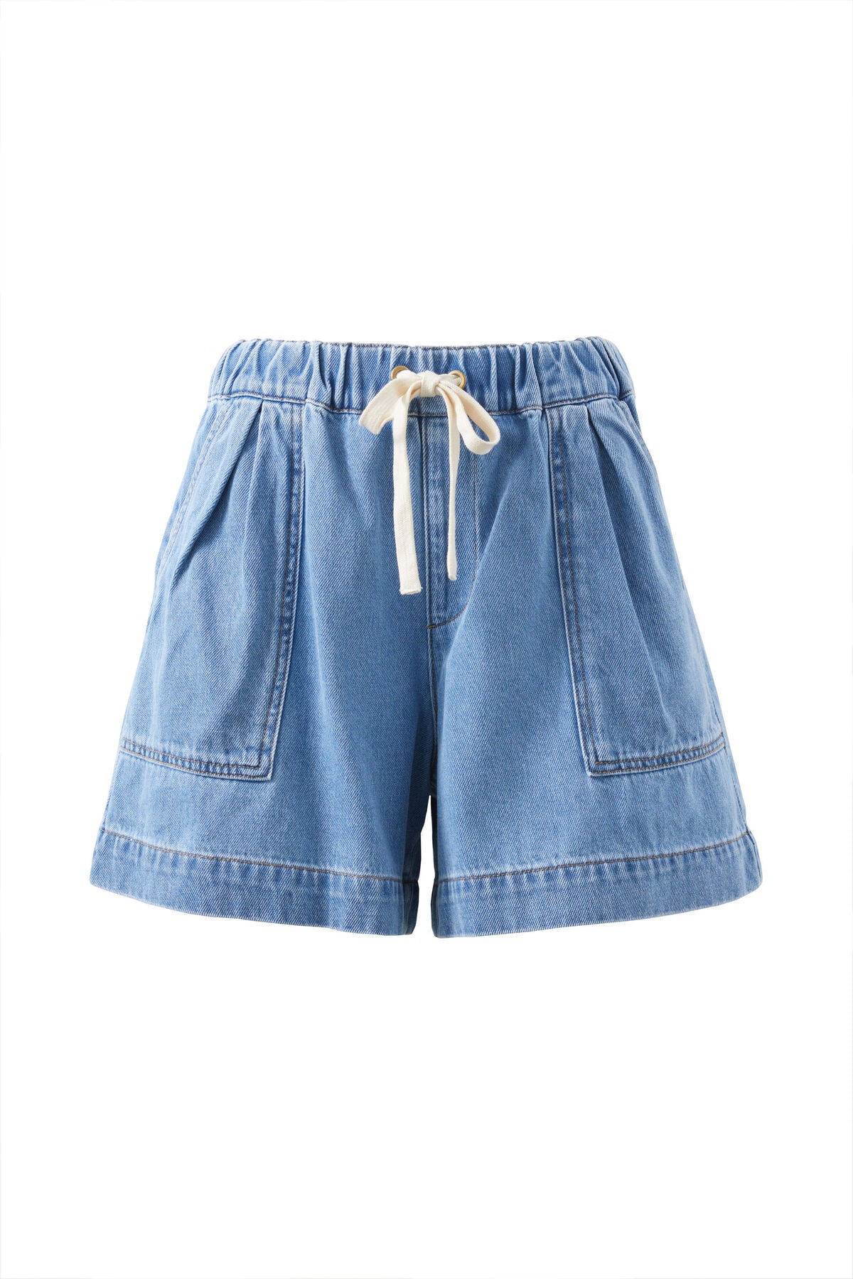 CERES LIFE DARCY RELAXED EVERYDAY SHORT - MID WASH BLUE