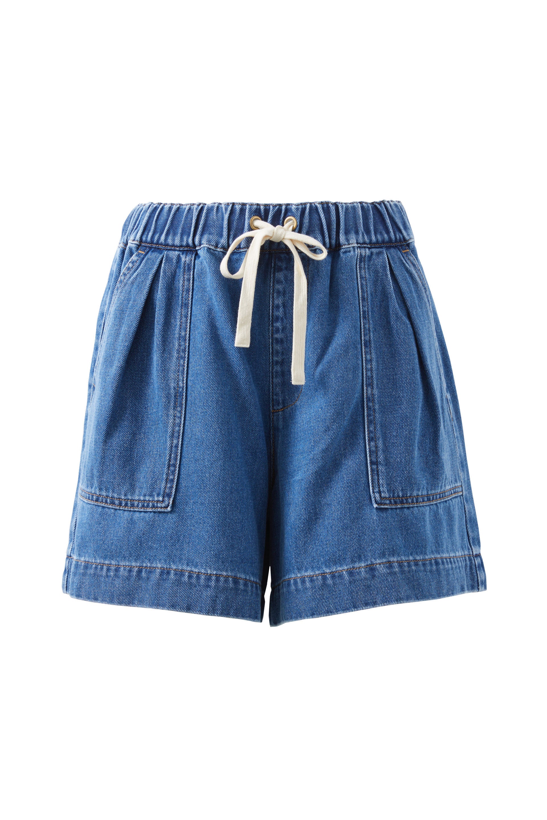 CERES LIFE DARCY RELAXED EVERYDAY SHORT - WASHED INDIGO