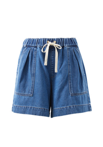 CERES LIFE DARCY RELAXED EVERYDAY SHORT - WASHED INDIGO