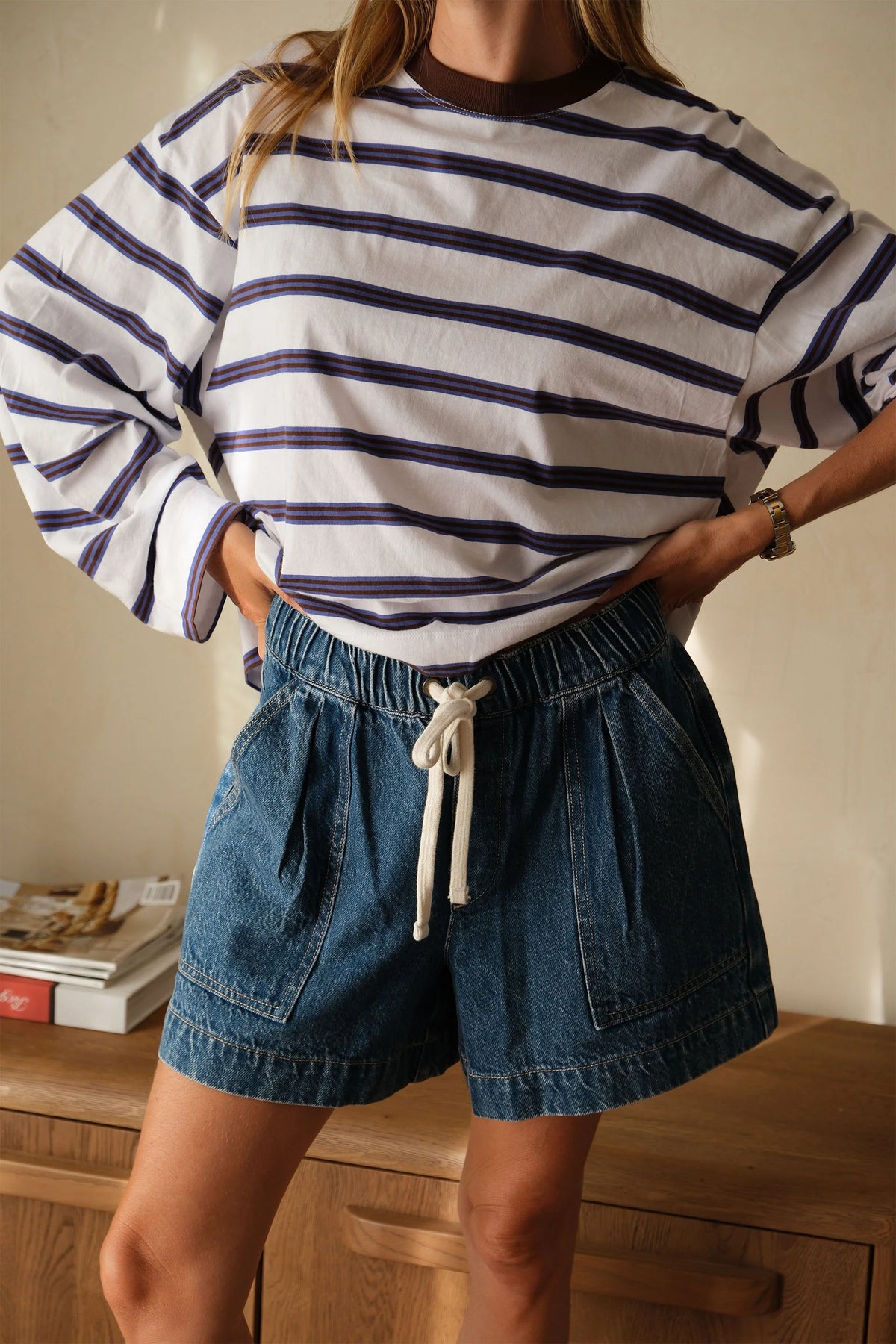 CERES LIFE DARCY RELAXED EVERYDAY SHORT - FRESH INDIGO