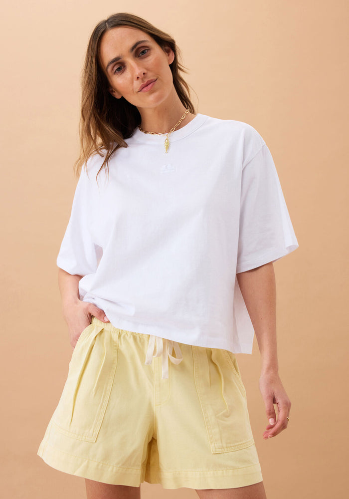 CERES LIFE DARCY RELAXED EVERYDAY SHORT - WASHED BUTTER