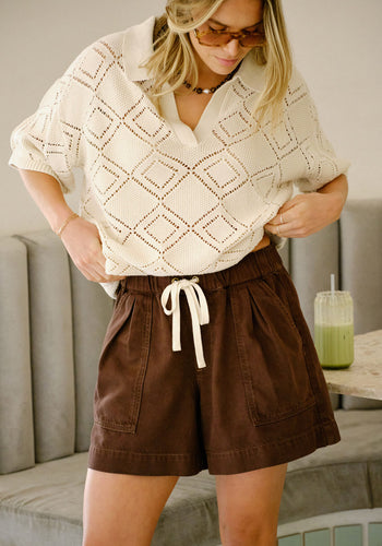 CERES LIFE DARCY RELAXED EVERYDAY SHORT - CHOCOLATE