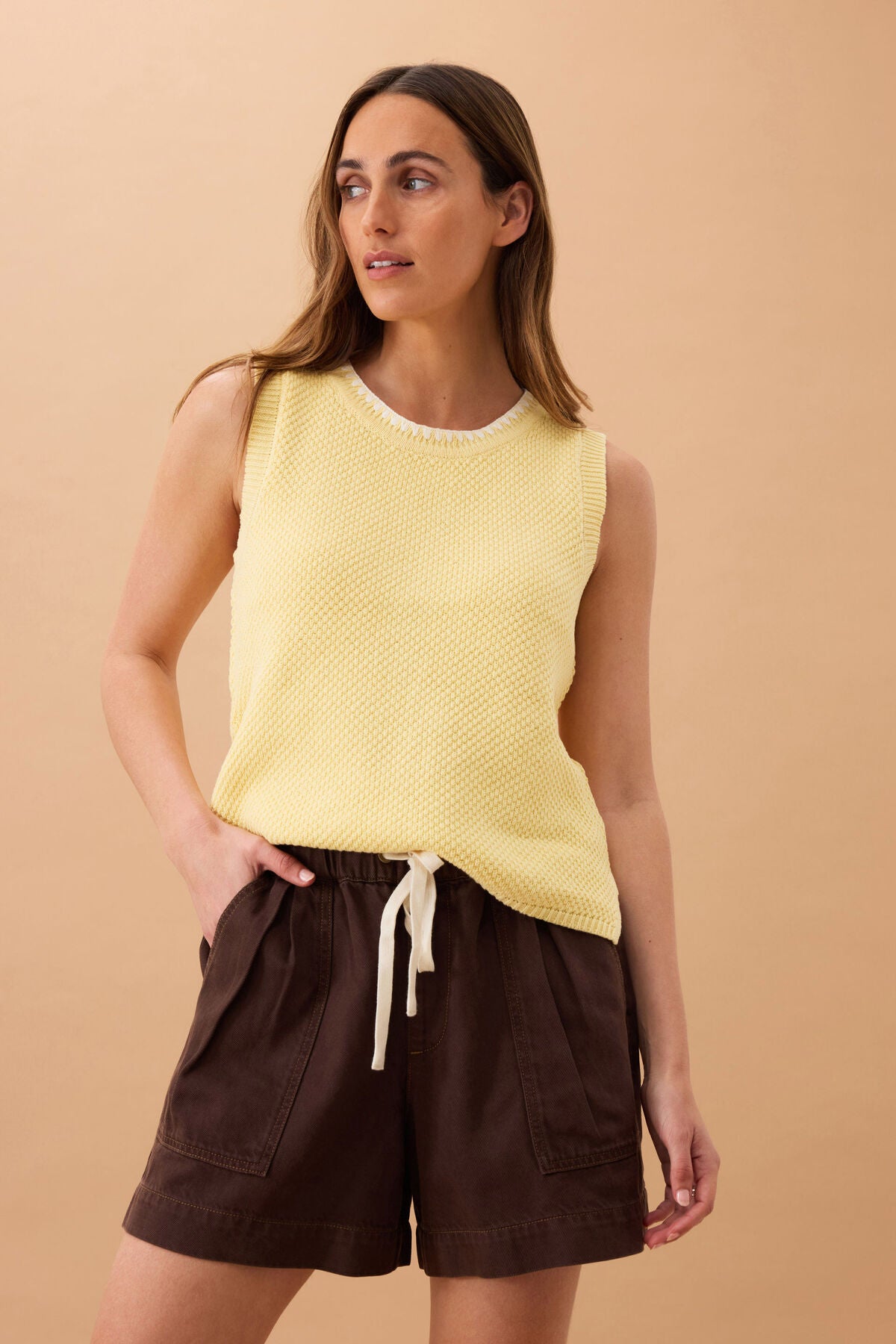 CERES LIFE DARCY RELAXED EVERYDAY SHORT - CHOCOLATE