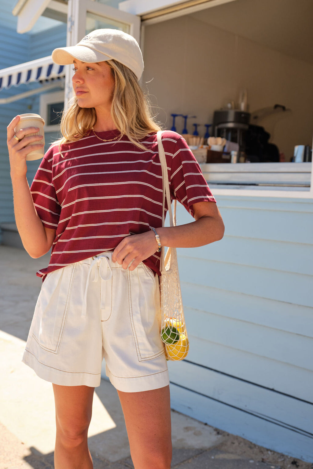 CERES LIFE DARCY RELAXED EVERYDAY SHORT - ECRU