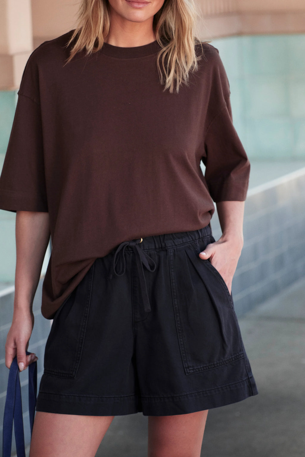 CERES LIFE DARCY RELAXED EVERYDAY SHORT - WASHED BLACK