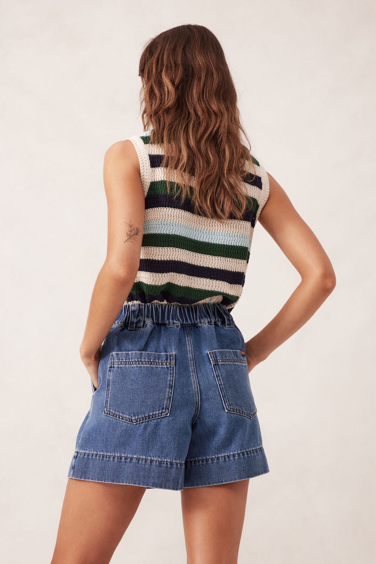 CERES LIFE FRONT PLEAT SHORT - WASHED INDIGO