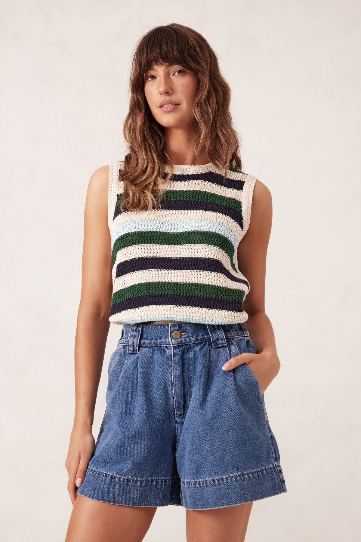 CERES LIFE FRONT PLEAT SHORT - WASHED INDIGO