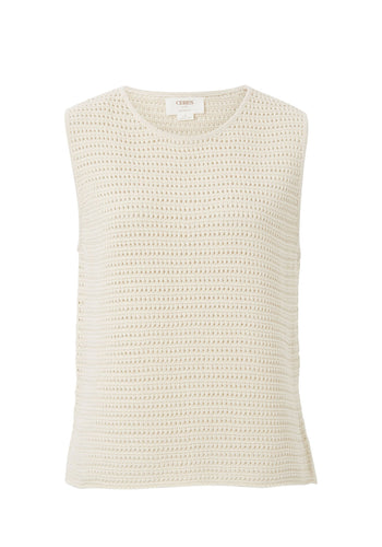 CERES LIFE MARGOT MESH KNIT TANK - ECRU