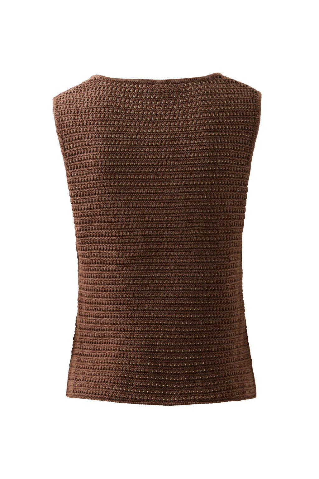 CERES LIFE MARGOT MESH KNIT TANK - CHOCOLATE