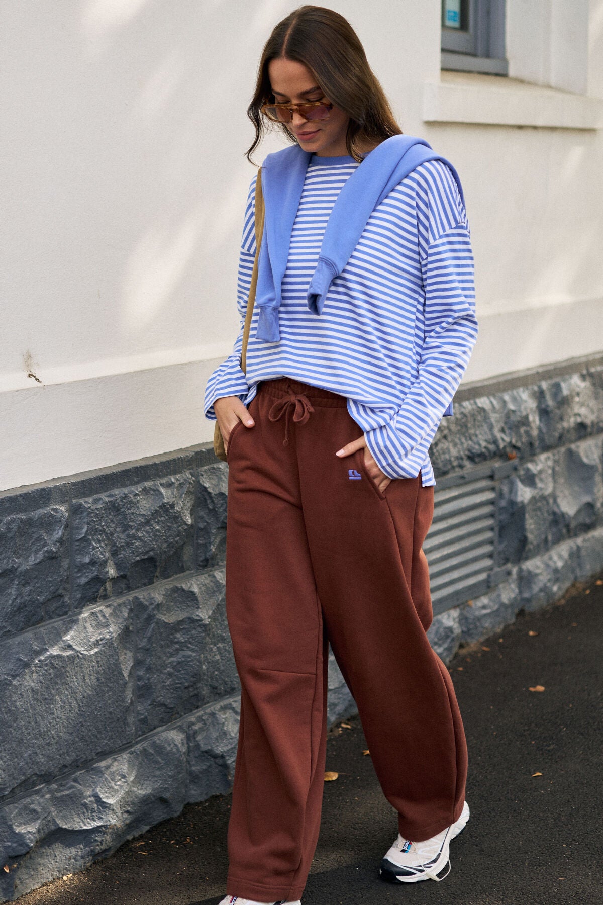 CERES LIFE SCOUT SLOUCHY LONG SLEEVE TEE - VINTAGE BLUE/WHITE STRIPE