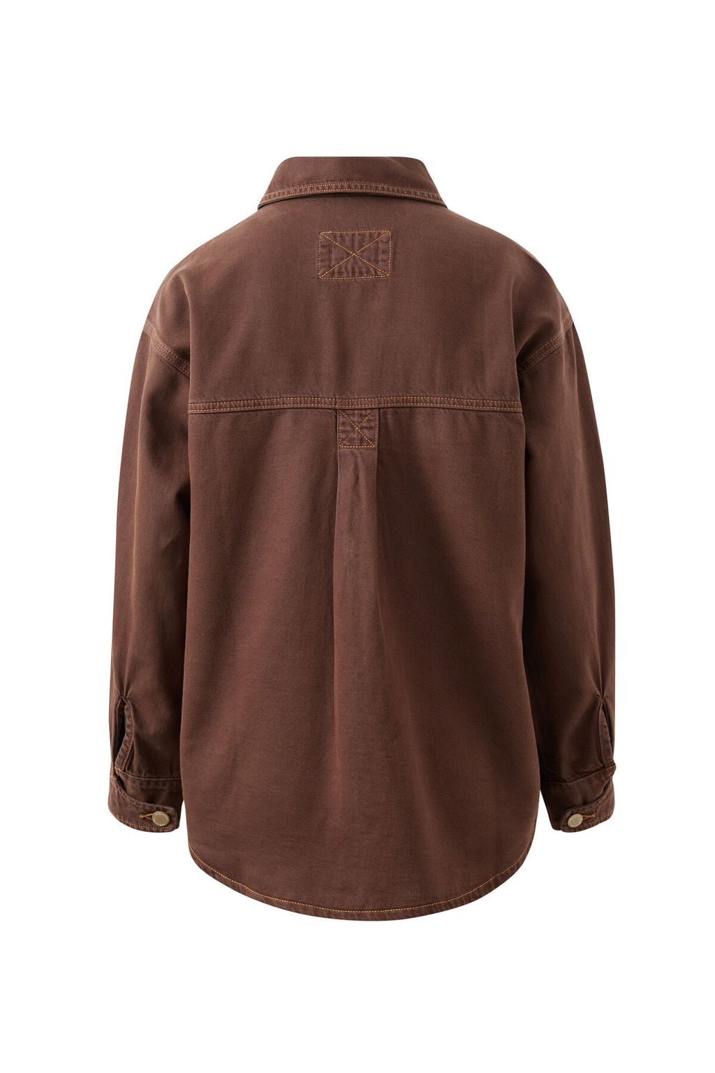 CERES LIFE BOBBI SIDE POCKET DENIM SHACKET - CHOCOLATE