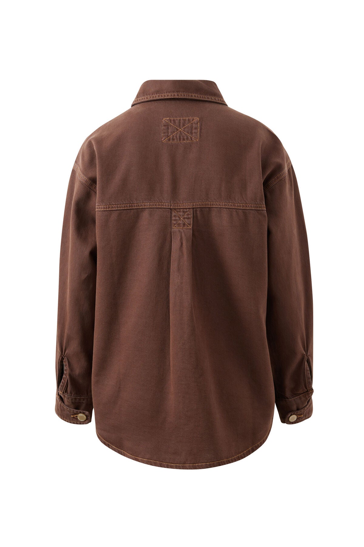 CERES LIFE BOBBI SIDE POCKET DENIM SHACKET - CHOCOLATE
