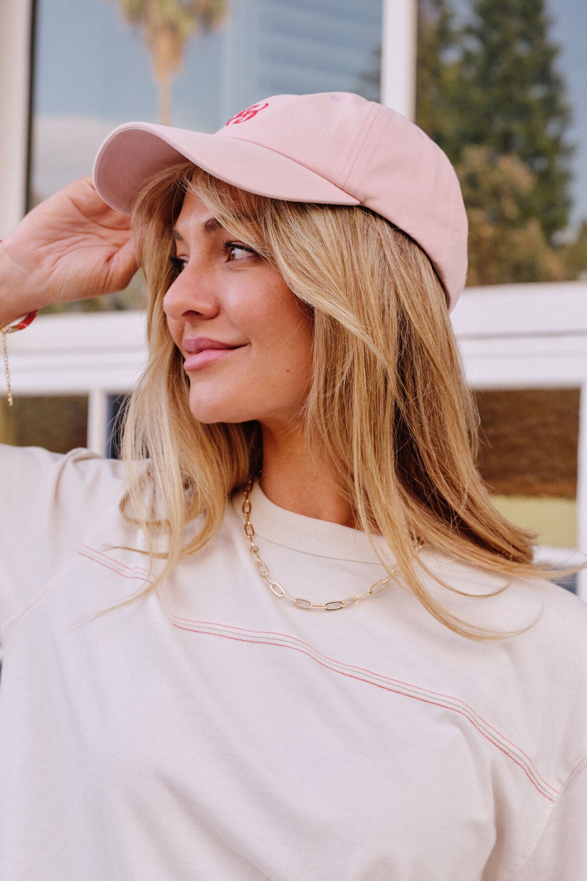 CERES LIFE PIP EVERYDAY CAP - CHALK PINK/RED