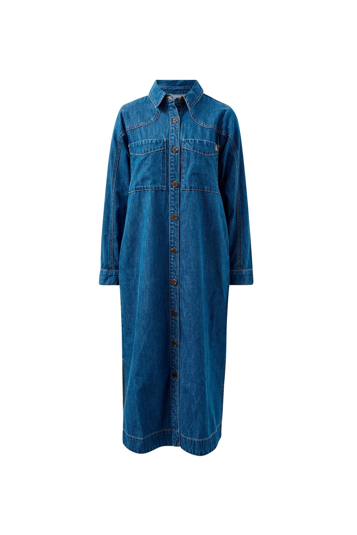 CERES LIFE RAE LONG SLEEVE MIDI DRESS - FRESH INDIGO