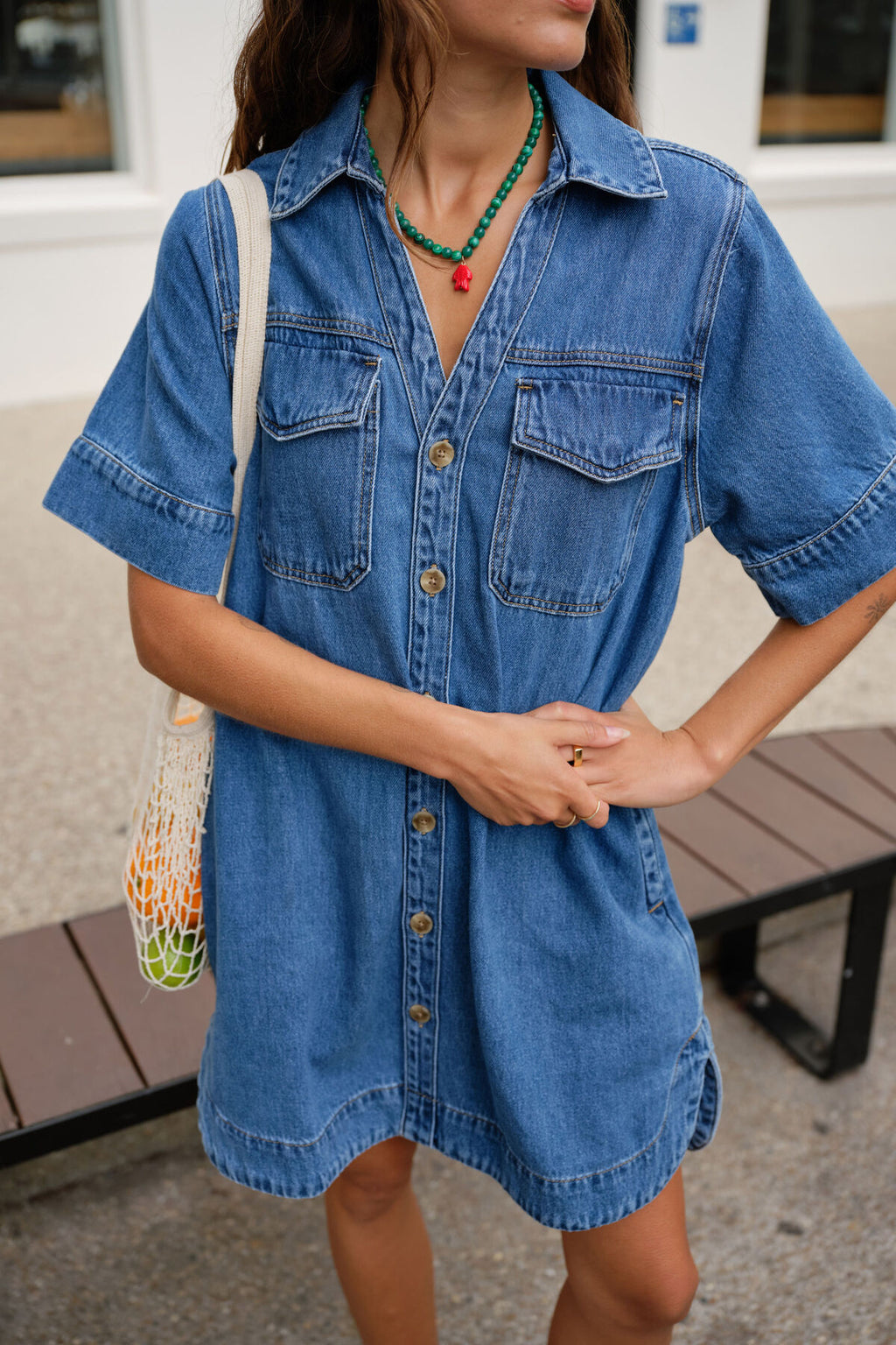 CERES LIFE SAMMY RELAXED SHIRTDRESS - FRESH INDIGO