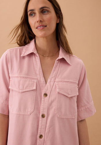 CERES LIFE SAMMY RELAXED DRESS - WASHED PINK