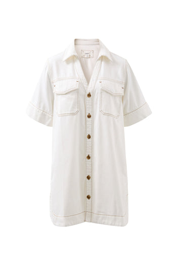 CERES LIFE SAMMY RELAXED DRESS - FRESH ECRU