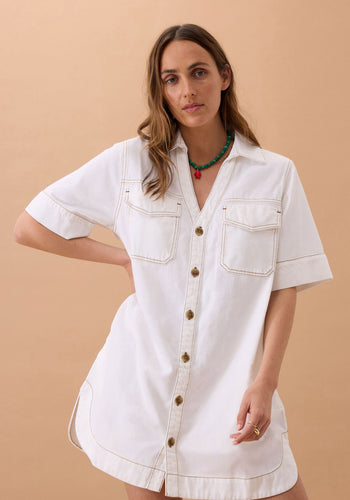 CERES LIFE SAMMY RELAXED DRESS - FRESH ECRU