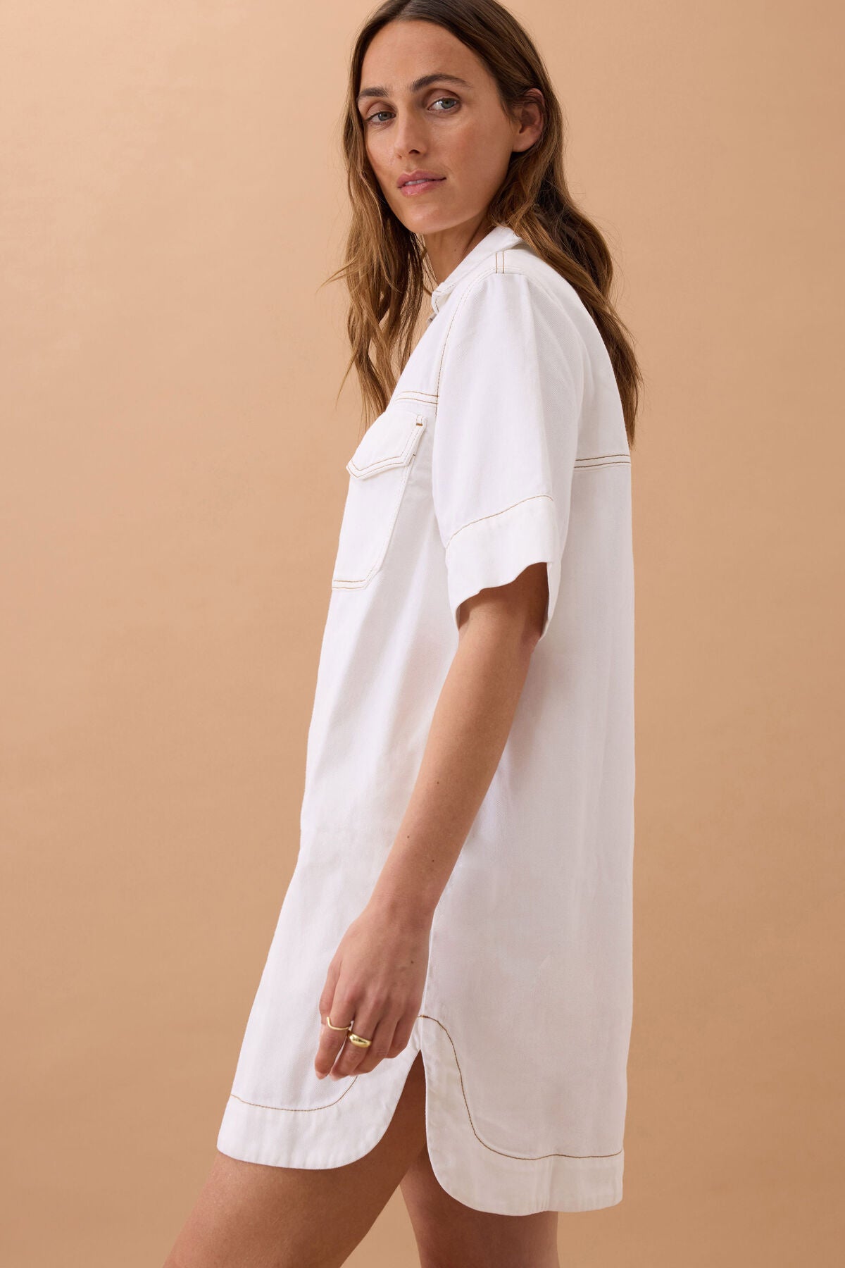 CERES LIFE SAMMY RELAXED DRESS - FRESH ECRU