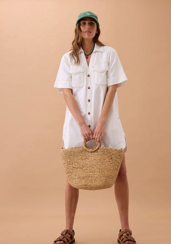 CERES LIFE SAMMY RELAXED DRESS - FRESH ECRU