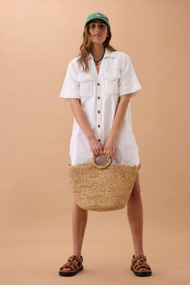 Load image into Gallery viewer, CERES LIFE SAMMY RELAXED DRESS - FRESH ECRU