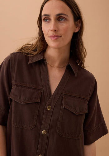 CERES LIFE SAMMY RELAXED DRESS - CHOCOLATE