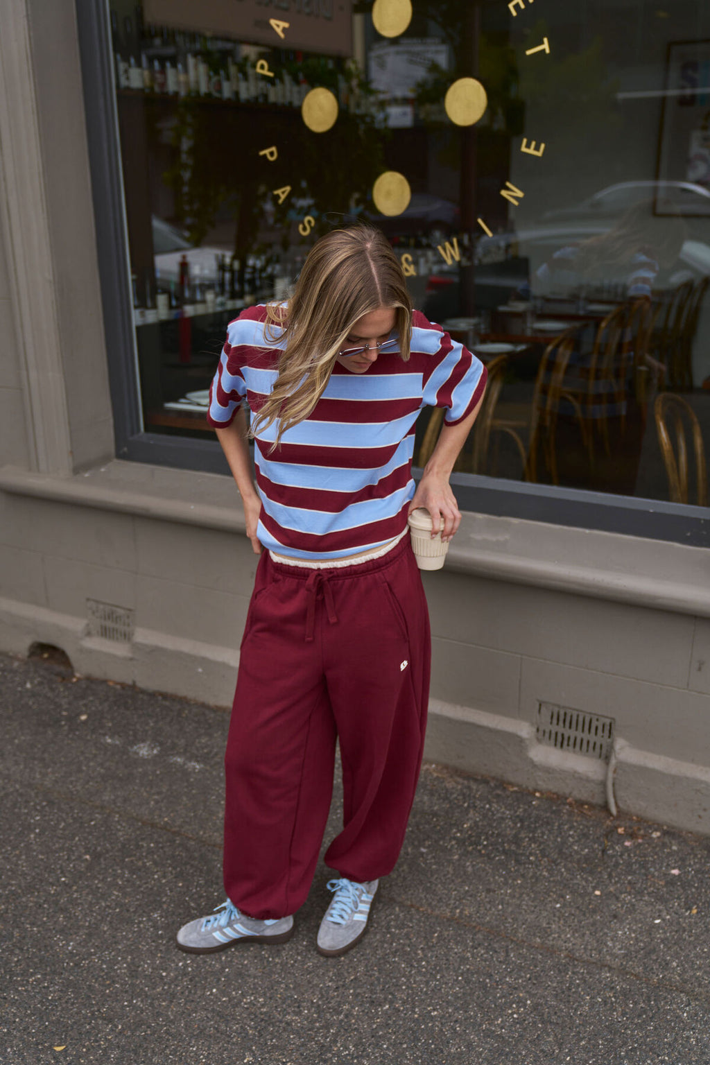 CERES LIFE BOWIE BARREL LEG TRACK - BURGUNDY