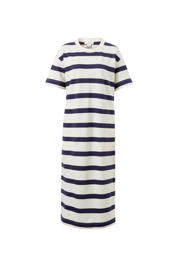 CERES LIFE MIDI TERRY DRESS - NAVY/IVORY STRIPE