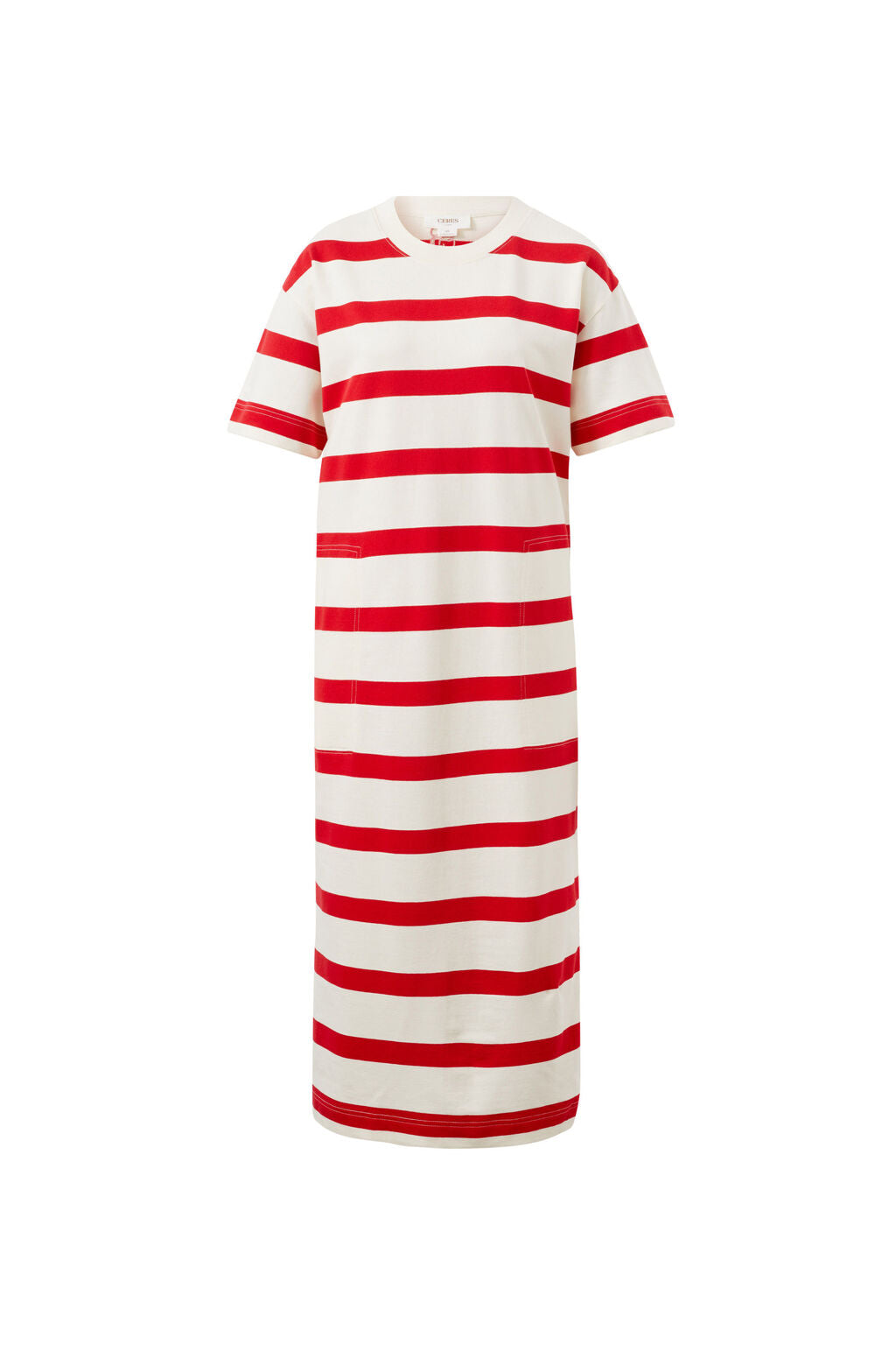 CERES LIFE MIDI TERRY DRESS - RED/IVORY STRIPE