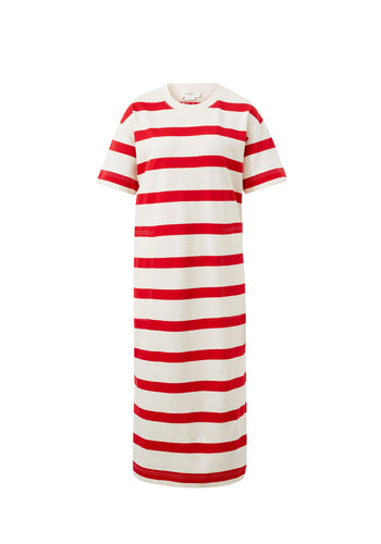 CERES LIFE MIDI TERRY DRESS - RED/IVORY STRIPE