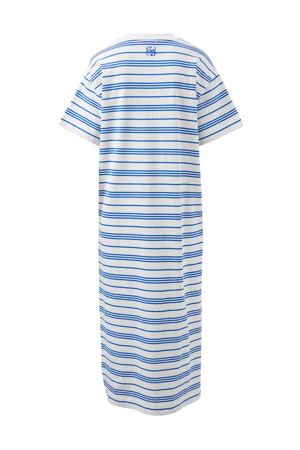 CERES LIFE CHARLOTTE MIDI TERRY DRESS - WHITE & AZURE STRIPE