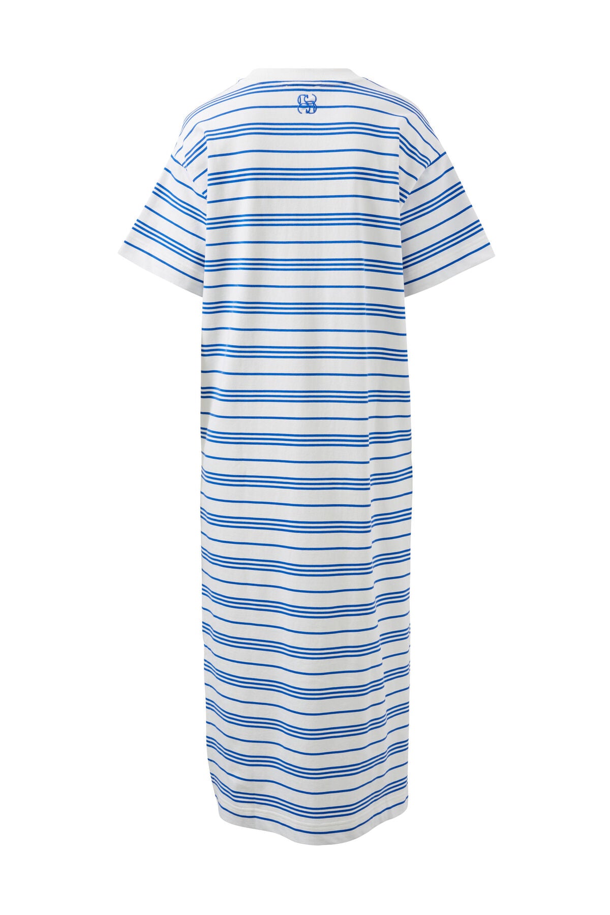 CERES LIFE CHARLOTTE MIDI TERRY DRESS - WHITE & AZURE STRIPE