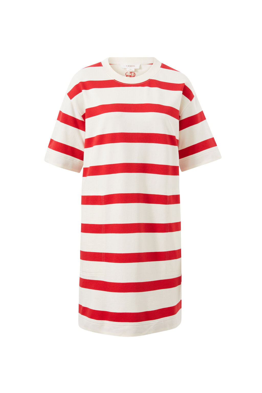 CERES LIFE MINI TERRY DRESS - RED/IVORY STRIPE