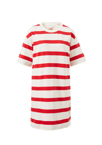 CERES LIFE MINI TERRY DRESS - RED/IVORY STRIPE