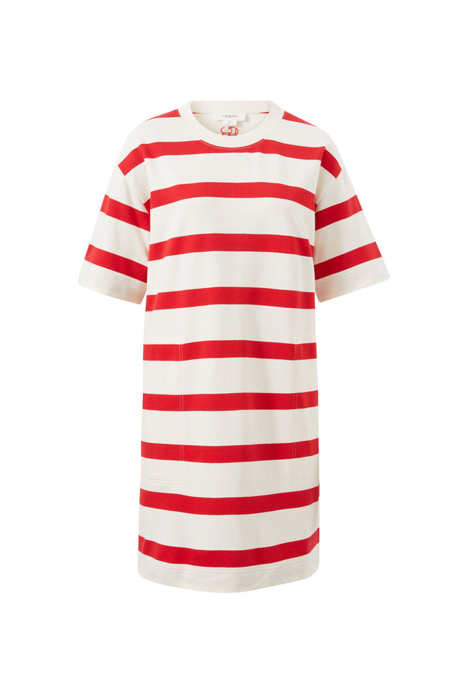 Load image into Gallery viewer, CERES LIFE MINI TERRY DRESS - RED/IVORY STRIPE