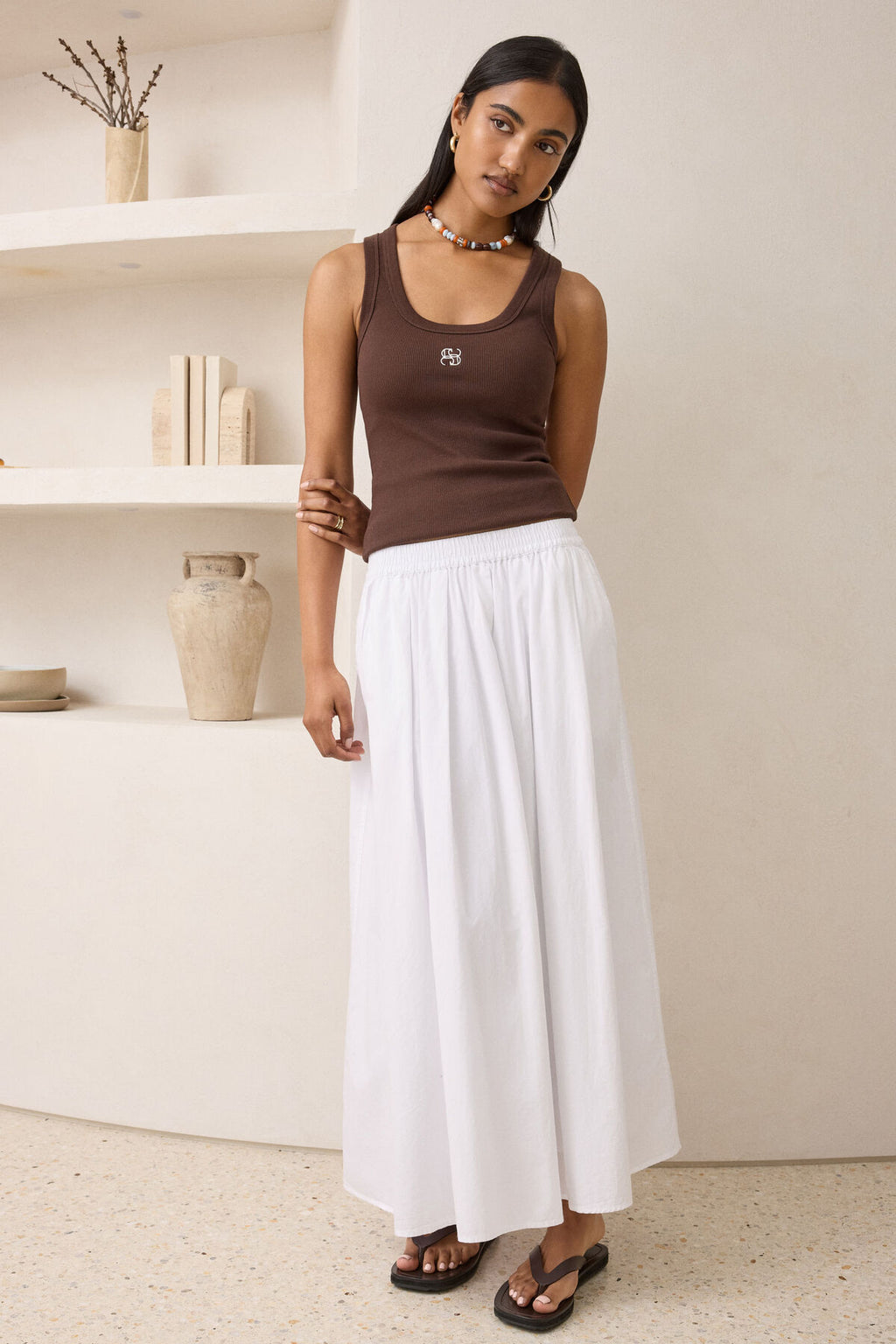 CERES LIFE FLORENCE MAXI SKIRT - WHITE