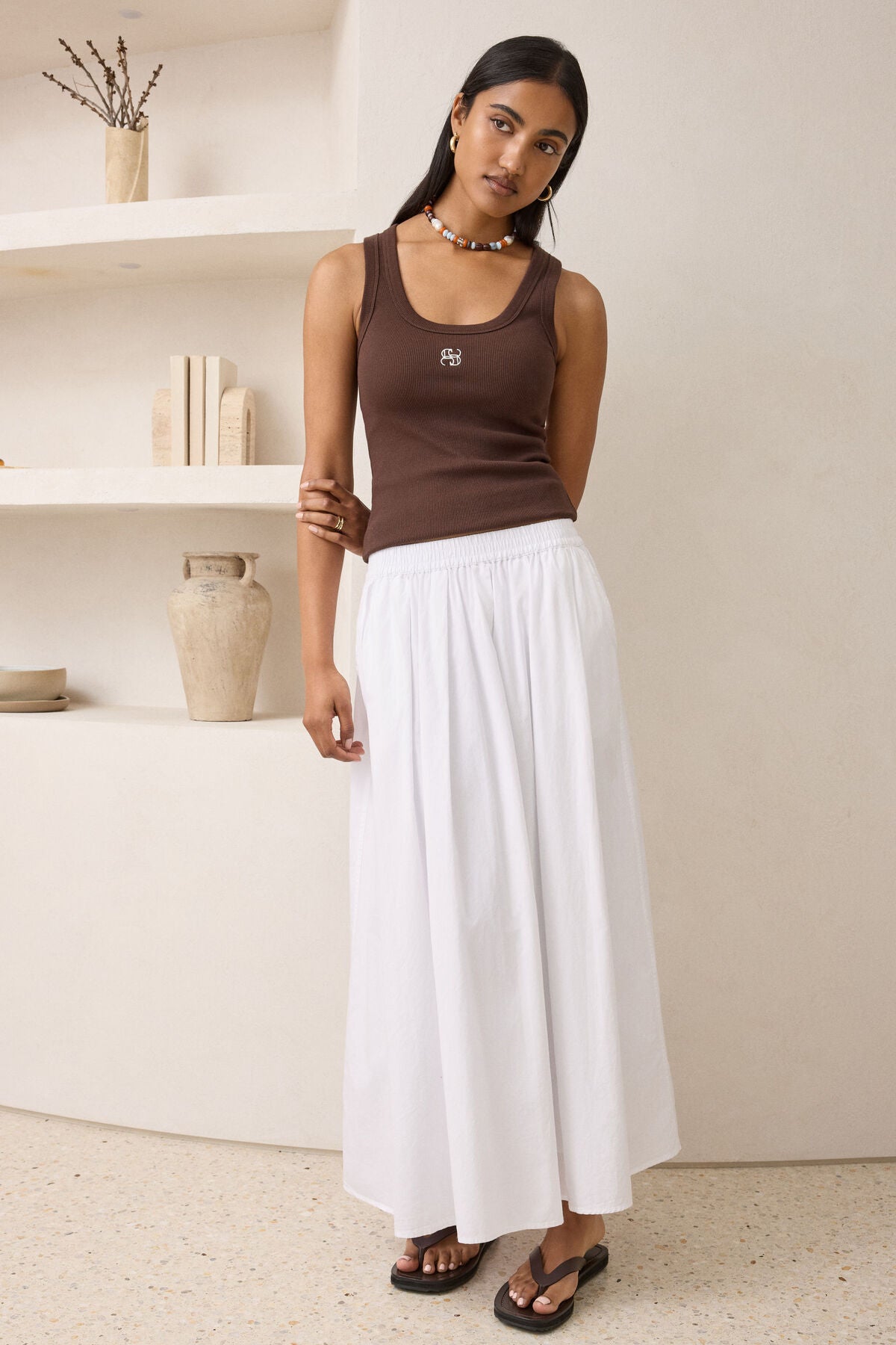 CERES LIFE FLORENCE MAXI SKIRT - WHITE