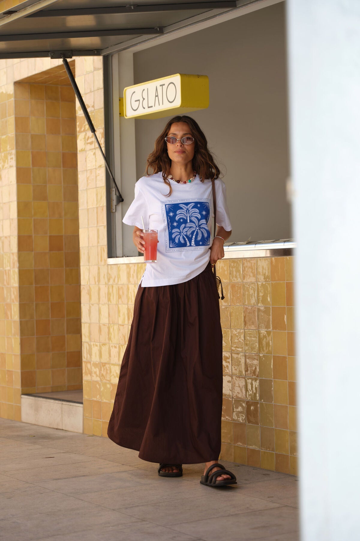 CERES LIFE FLORENCE MAXI SKIRT - CHOCOLATE