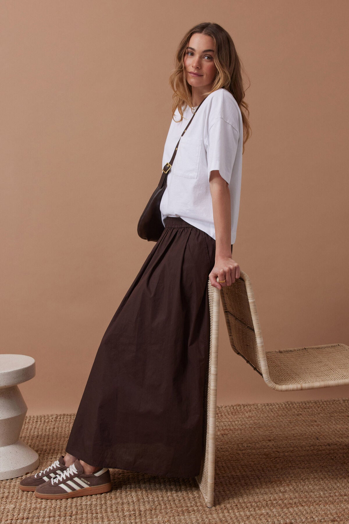 CERES LIFE FLORENCE MAXI SKIRT - CHOCOLATE
