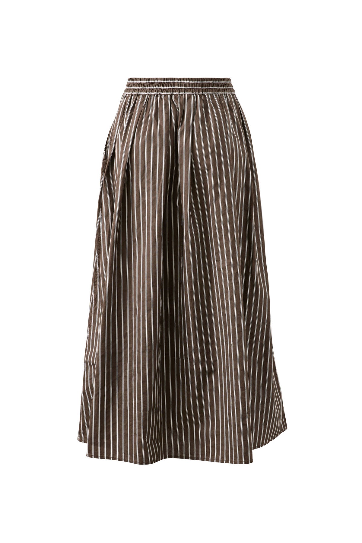 CERES LIFE FLORENCE MAXI SKIRT - CHOC/WHITE STRIPE
