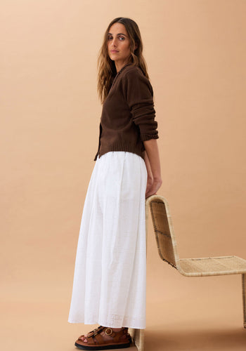 CERES LIFE FLORENCE MAXI SKIRT - WHITE BRODERIE