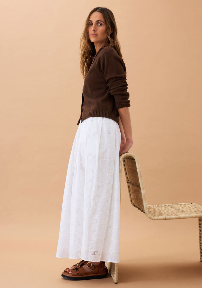CERES LIFE FLORENCE MAXI SKIRT - WHITE BRODERIE