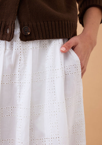 CERES LIFE FLORENCE MAXI SKIRT - WHITE BRODERIE