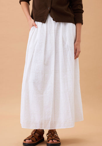 CERES LIFE FLORENCE MAXI SKIRT - WHITE BRODERIE