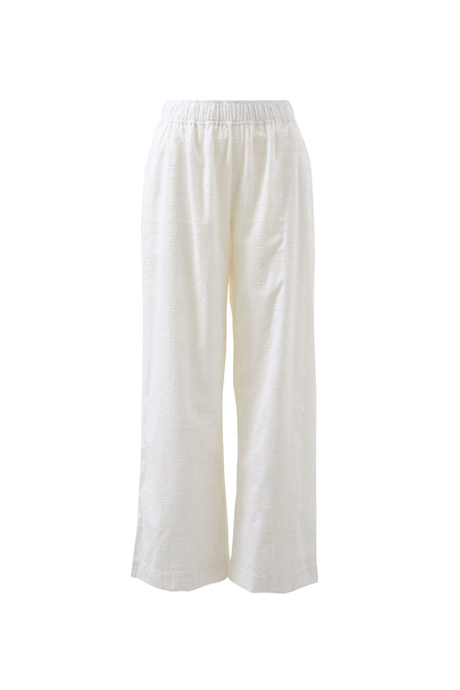 Load image into Gallery viewer, CERES LIFE LOUNGE PANT - WHITE BRODERIE